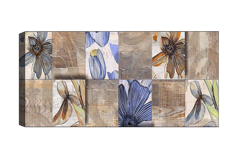 Canvasbillede YTY Floral & Botanical Flerfarvet - 120x50 cm - Boligtilbehør - Billeder & kunst - Billeder på lærred