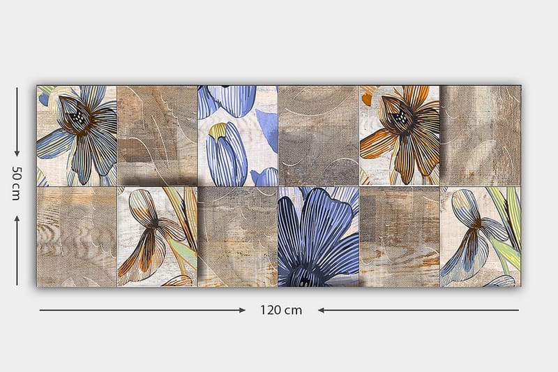 Canvasbillede YTY Floral & Botanical Flerfarvet - 120x50 cm - Boligtilbehør - Billeder & kunst - Billeder på lærred