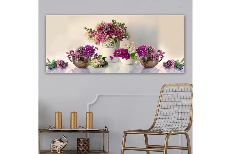 Canvasbillede YTY Floral & Botanical Flerfarvet - 120x50 cm - Boligtilbehør - Billeder & kunst - Billeder på lærred