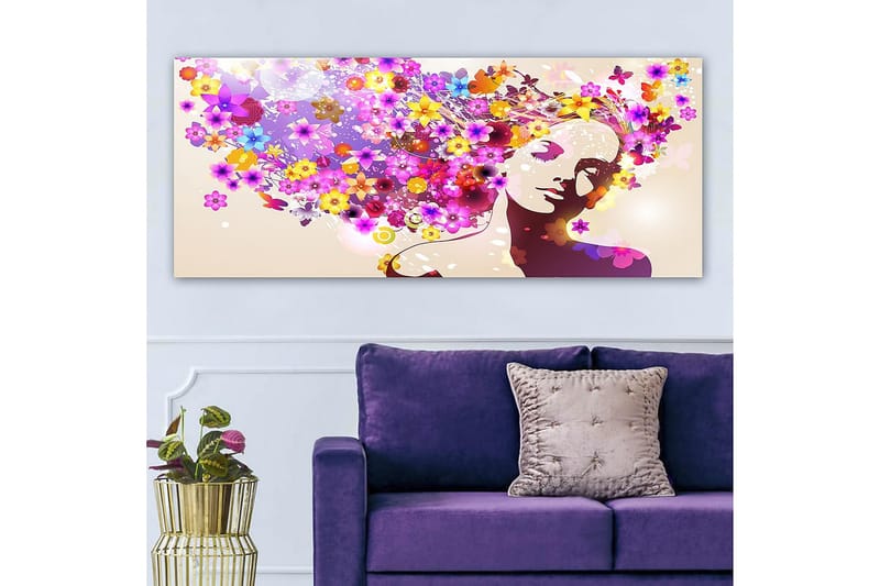 Canvasbillede YTY Floral & Botanical Flerfarvet - 120x50 cm - Boligtilbehør - Billeder & kunst - Billeder på lærred