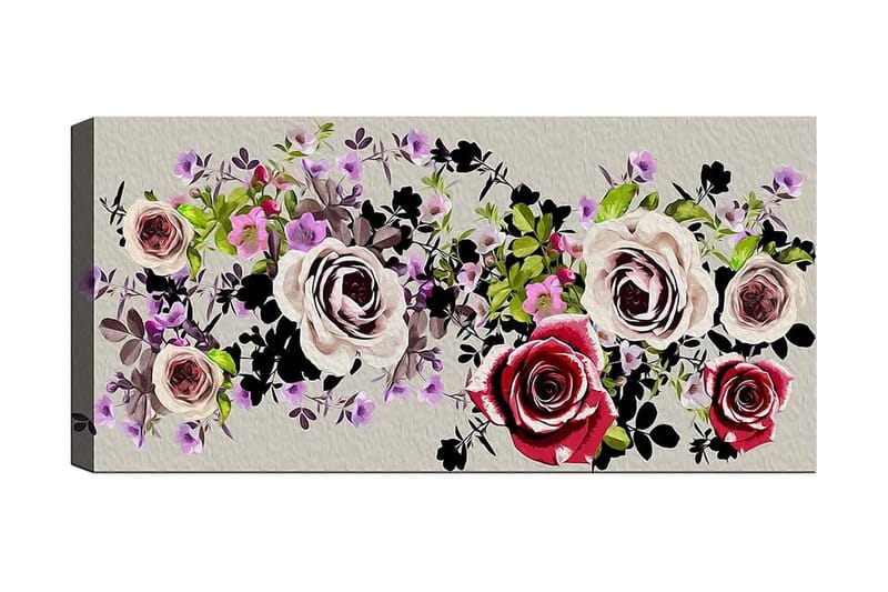 Canvasbillede YTY Floral & Botanical Flerfarvet - 120x50 cm - Boligtilbehør - Billeder & kunst - Billeder på lærred