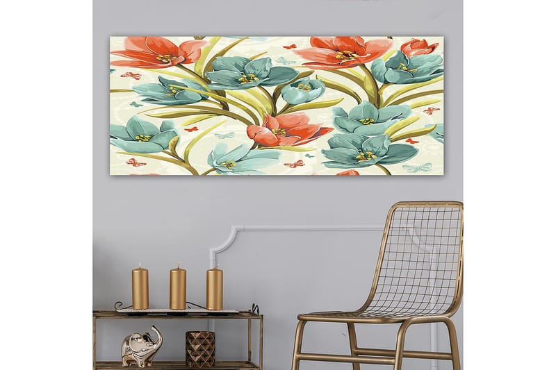 Canvasbillede YTY Floral & Botanical Flerfarvet - 120x50 cm - Boligtilbehør - Billeder & kunst - Billeder på lærred