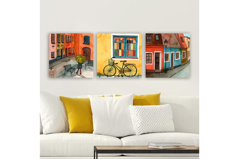 Decorative Canvas Painting (3 Pieces) 30x30 - Boligtilbehør - Billeder & kunst - Billeder på lærred