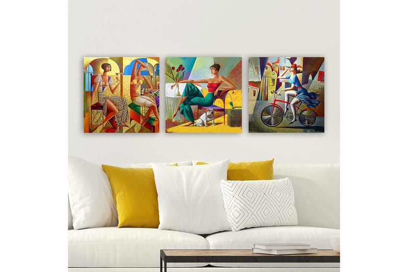 Decorative Canvas Painting (3 Pieces) 30x30 - Boligtilbehør - Billeder & kunst - Billeder på lærred