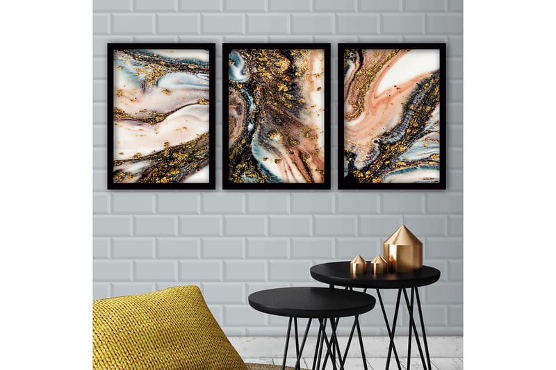 Decorative Framed Painting (3 Pieces) 35x45 - Boligtilbehør - Billeder & kunst - Billeder på lærred