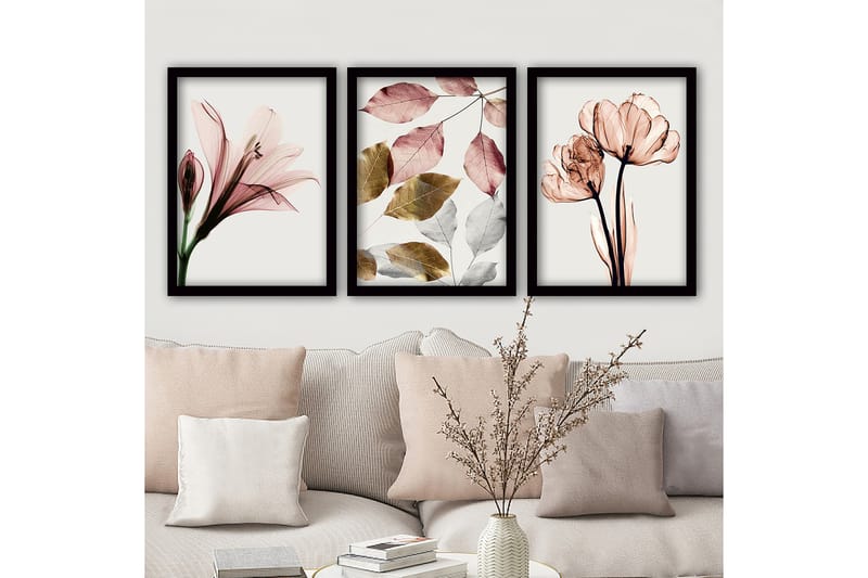 Decorative Framed Painting (3 Pieces) 35x45 - Boligtilbehør - Billeder & kunst - Billeder på lærred