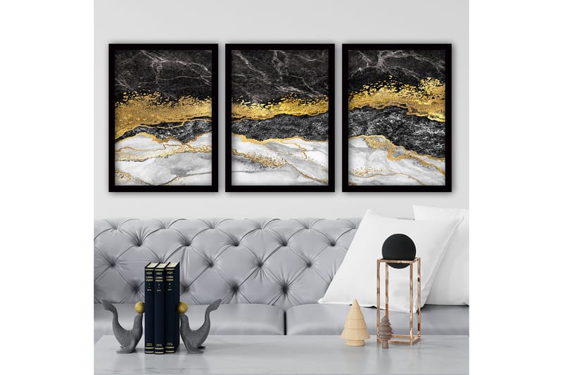 Decorative Framed Painting (3 Pieces) 35x45 - Boligtilbehør - Billeder & kunst - Billeder på lærred