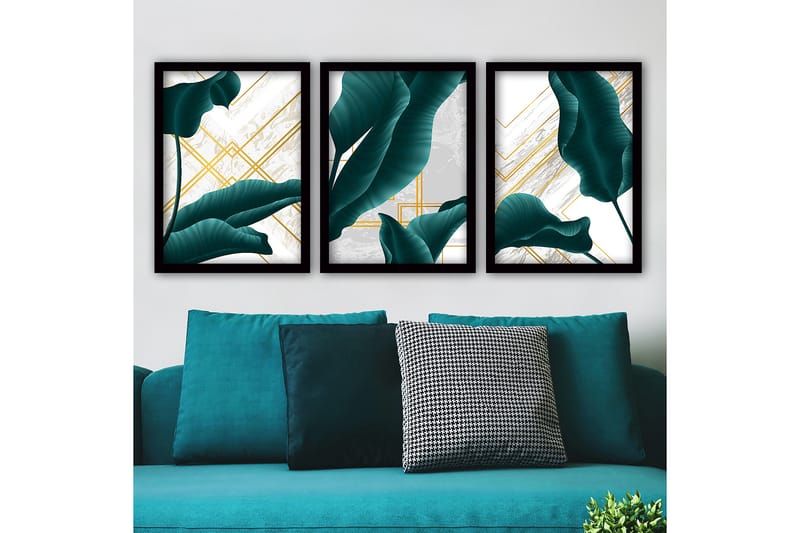 Decorative Framed Painting (3 Pieces) 35x45 - Boligtilbehør - Billeder & kunst - Billeder på lærred