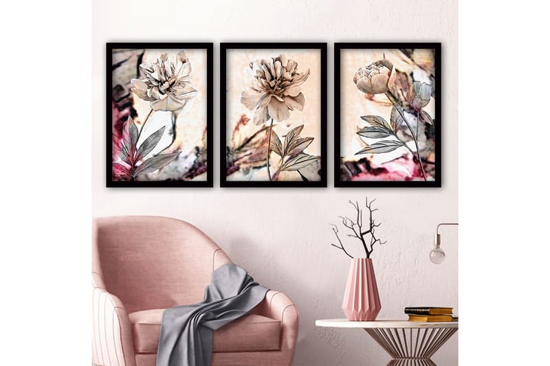 Decorative Framed Painting (3 Pieces) 35x45 - Boligtilbehør - Billeder & kunst - Billeder på lærred