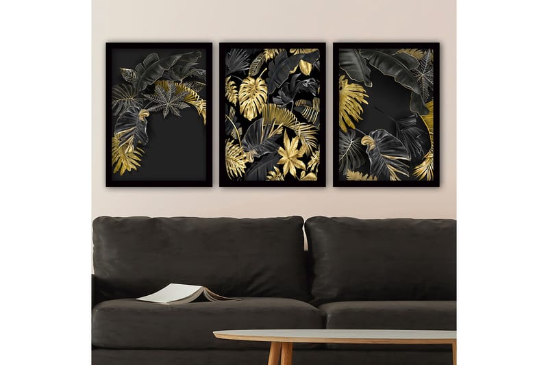 Decorative Framed Painting (3 Pieces) 35x45 - Boligtilbehør - Billeder & kunst - Billeder på l�ærred