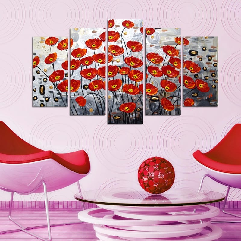 Decorative MDF Painting (5 Pieces) 20x60 - Boligtilbehør - Billeder & kunst - Billeder på lærred