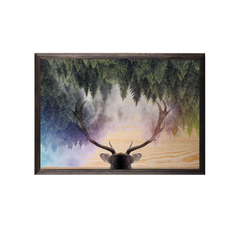 Dekorativ indrammet maleri  35x50 cm - Flerfarvet - Billeder på lærred