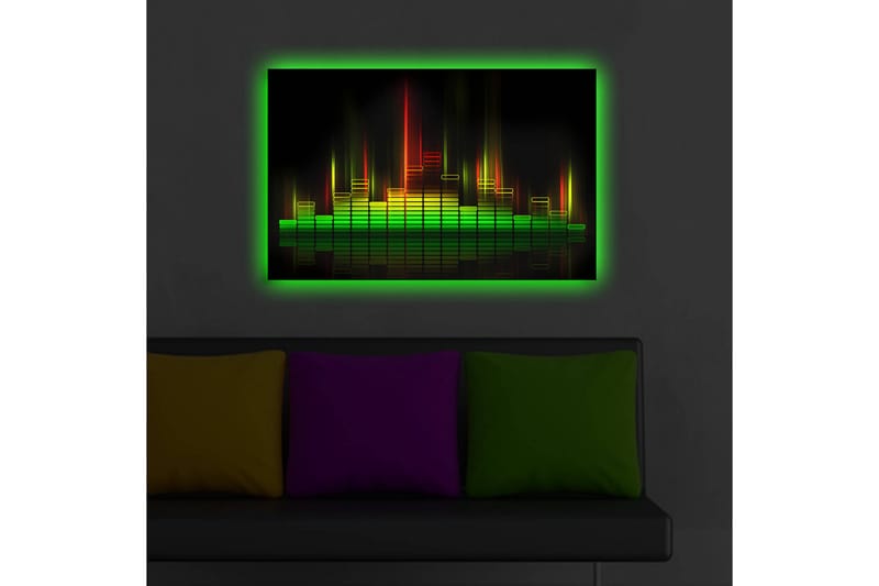 Dekorativt Canvas Maleri LED-belysning - Flerfarvet - Boligtilbehør - Billeder & kunst - Billeder på lærred