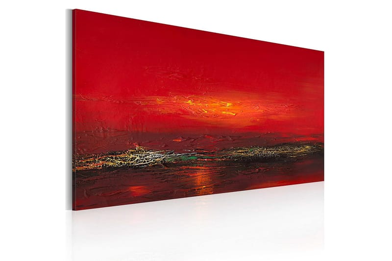 Kanvasbillede Rød solnedgang over havet 120x60 cm - Artgeist sp. z o. o. - Boligtilbehør - Billeder & kunst - Billeder på lærred