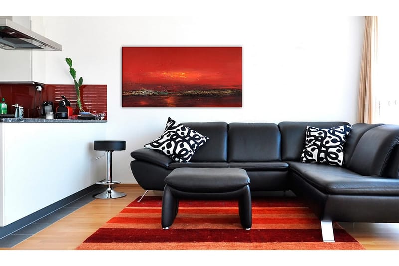 Kanvasbillede Rød solnedgang over havet 120x60 cm - Artgeist sp. z o. o. - Boligtilbehør - Billeder & kunst - Billeder på lærred