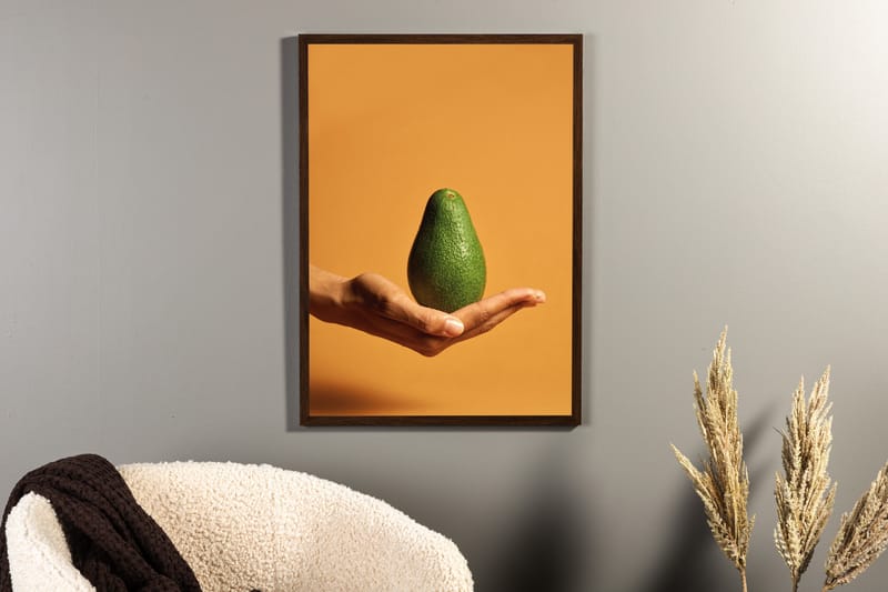 Poster Avocado 21x30 cm - Oransje/Grønn - Boligtilbehør - Billeder & kunst - Posters & plakater