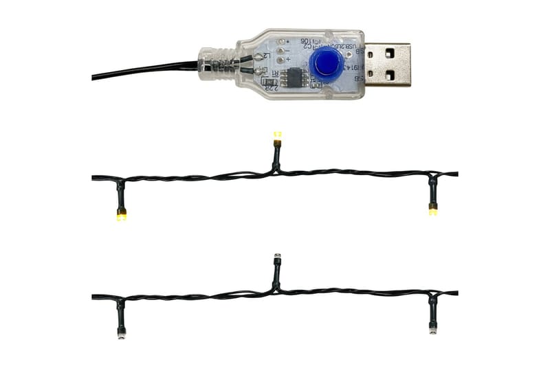 juleguirlande med LED-lys 20 m sort - Sort - Boligtilbehør - Dekoration - Festdekoration