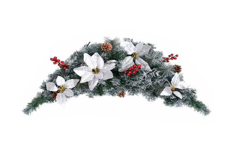 Julekrans Med Led-Lys Buefacon 90 cm Pvc Grøn - Festdekoration - Nytårsdekoration - Guirlande - Dekoration