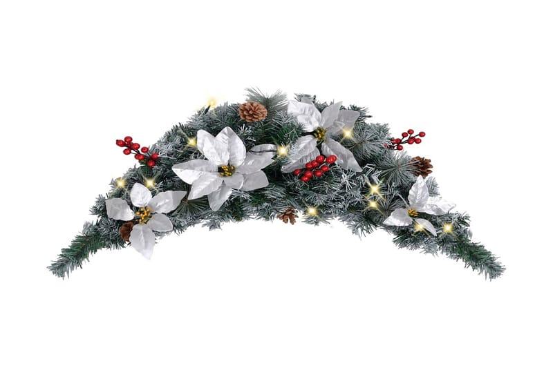 Julekrans Med Led-Lys Buefacon 90 cm Pvc Grøn - Boligtilbehør - Dekoration - Festdekoration