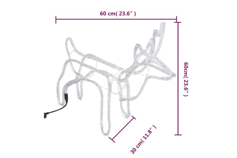 beBasic foldbart rensdyr 120 LED'er julefigur koldt hvidt lys - Boligtilbehør - Julepynt & højtidsdekorationer - Juelpynt og juledekoration - Julelys