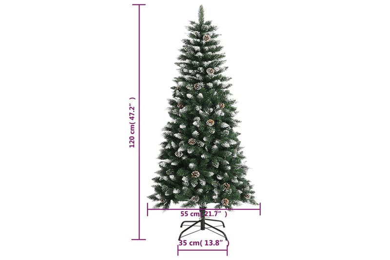 beBasic kunstigt juletræ med juletræsfod 120 cm PVC grøn - Boligtilbehør - Julepynt & højtidsdekorationer - Juelpynt og juledekoration - Plastik juletræ