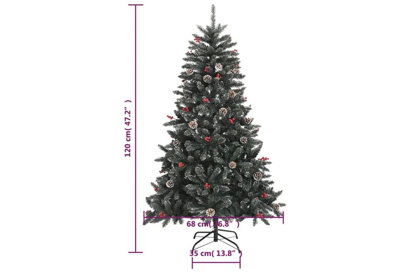 beBasic kunstigt juletræ med juletræsfod 120 cm PVC grøn - Boligtilbehør - Julepynt & højtidsdekorationer - Juelpynt og juledekoration - Plastik juletræ