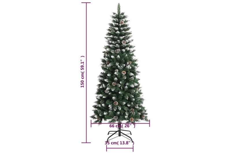 beBasic kunstigt juletræ med juletræsfod 150 cm PVC grøn - Boligtilbehør - Julepynt & højtidsdekorationer - Juelpynt og juledekoration - Plastik juletræ