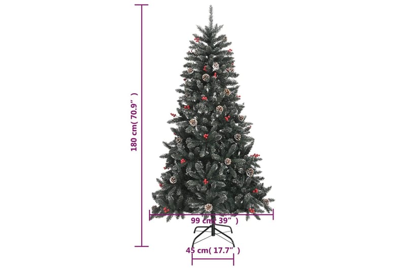 beBasic kunstigt juletræ med juletræsfod 180 cm PVC grøn - Boligtilbehør - Julepynt & højtidsdekorationer - Juelpynt og juledekoration - Plastik juletræ