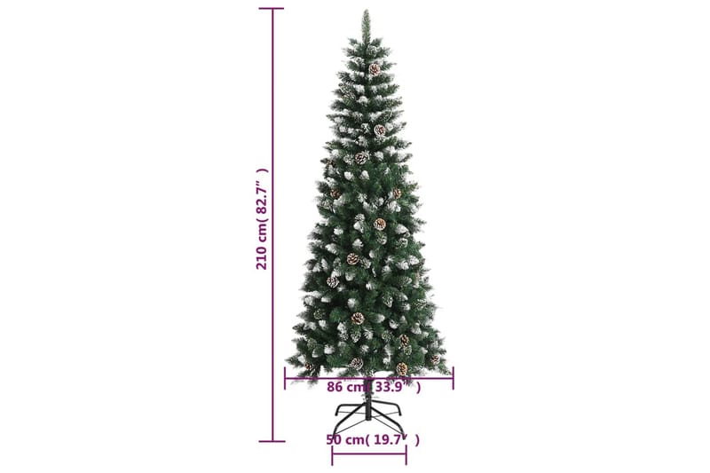 beBasic kunstigt juletræ med juletræsfod 210 cm PVC grøn - Boligtilbehør - Julepynt & højtidsdekorationer - Juelpynt og juledekoration - Plastik juletræ