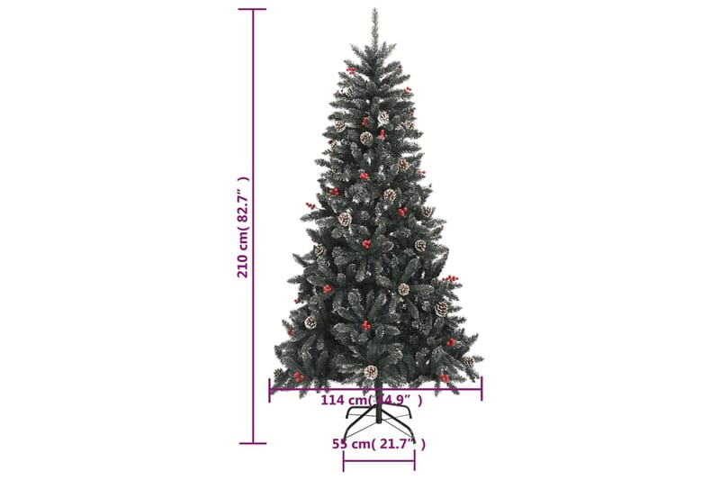 beBasic kunstigt juletræ med juletræsfod 210 cm PVC grøn - Boligtilbehør - Julepynt & højtidsdekorationer - Juelpynt og juledekoration - Plastik juletræ