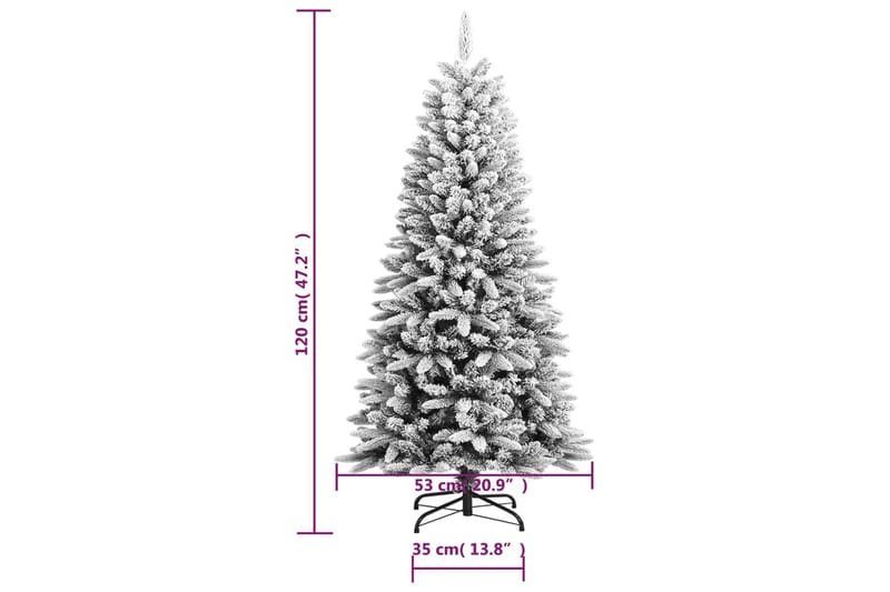 beBasic kunstigt juletræ med sne 120 cm PVC og PE - Boligtilbehør - Julepynt & højtidsdekorationer - Juelpynt og juledekoration - Plastik juletræ