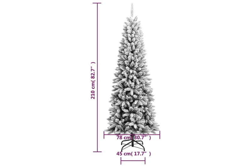 beBasic kunstigt juletræ med sne 210 cm PVC og PE - Boligtilbehør - Julepynt & højtidsdekorationer - Juelpynt og juledekoration - Plastik juletræ