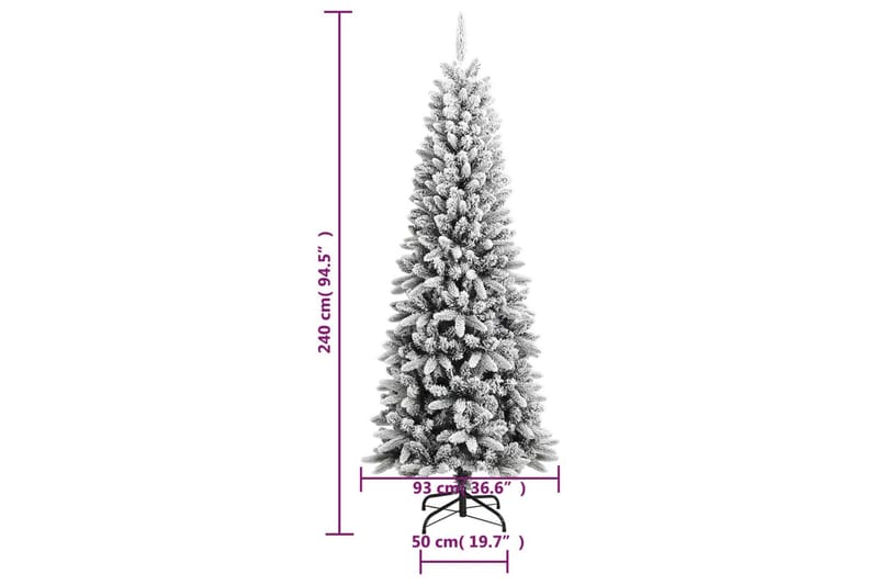 beBasic kunstigt juletræ med sne 240 cm PVC og PE - Boligtilbehør - Julepynt & højtidsdekorationer - Juelpynt og juledekoration - Plastik juletræ