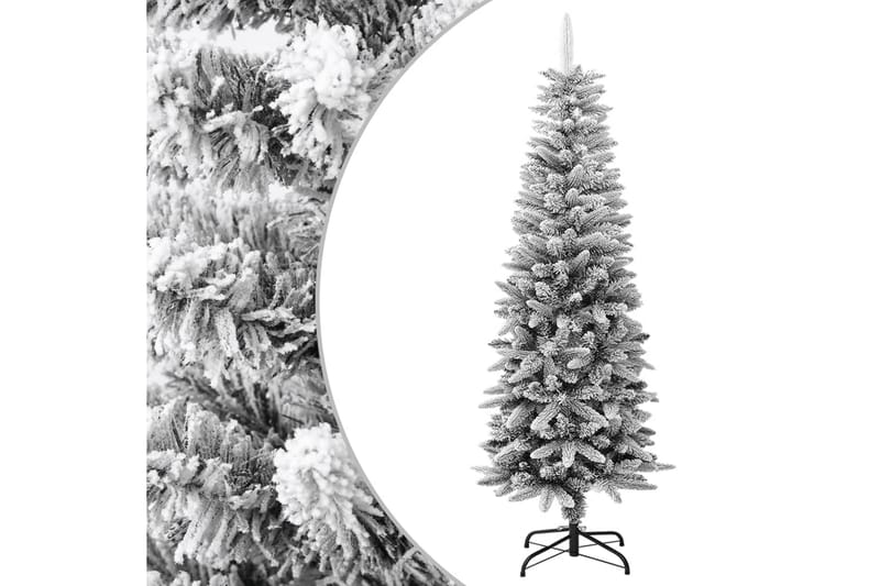 beBasic kunstigt smalt juletræ med sne 150 cm PVC og PE - Plastik juletræ