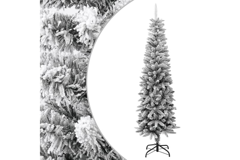 beBasic kunstigt smalt juletræ med sne 210 cm PVC og PE - Plastik juletræ