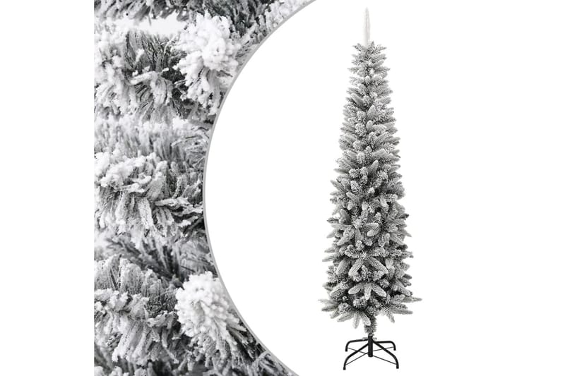 beBasic kunstigt smalt juletræ med sne 240 cm PVC og PE - Plastik juletræ