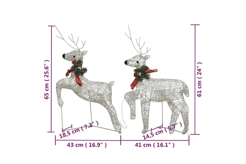 beBasic rensdyr og kane 140 LED'er udendørs juledekoration akryl gylden - Guld - Boligtilbehør - Julepynt & højtidsdekorationer - Juelpynt og juledekoration - Juleengel & julefigur