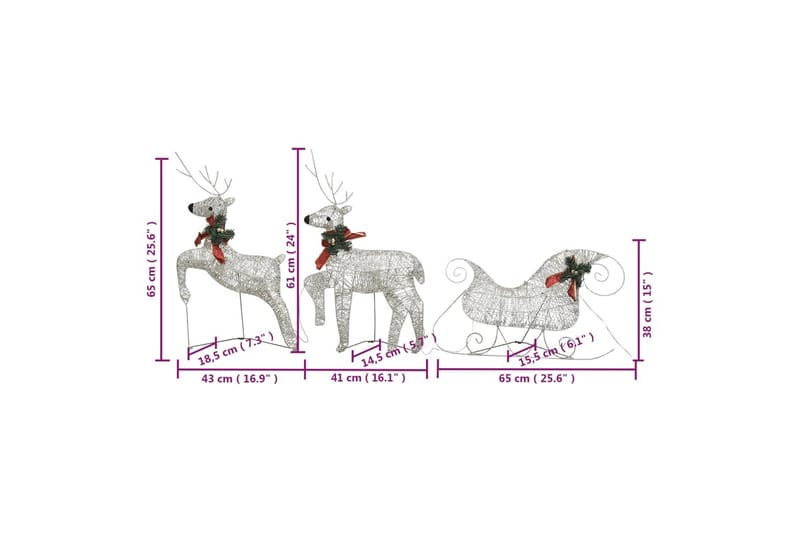 beBasic rensdyr og kane 140 LED'er udendørs juledekoration akryl gylden - Guld - Boligtilbehør - Julepynt & højtidsdekorationer - Juelpynt og juledekoration - Juleengel & julefigur