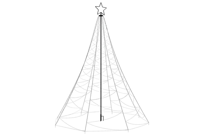 juletræ med metalstolpe 1400 LED'er 5 m varmt hvidt lys - Hvid - Boligtilbehør - Julepynt & højtidsdekorationer - Juelpynt og juledekoration - Plastik juletræ