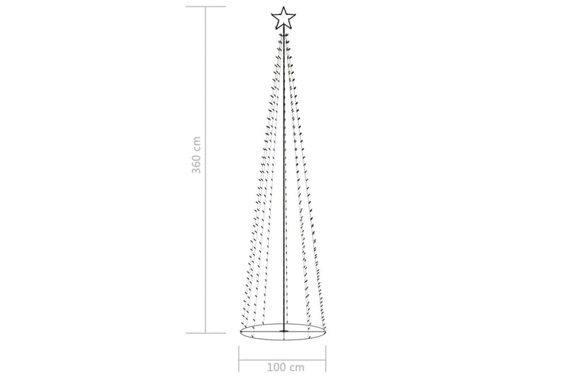 Kegleformet Juletræ 400 Led'Er 100x360 cm Flerfarvet - Boligtilbehør - Julepynt & højtidsdekorationer - Juelpynt og juledekoration - Plastik juletræ