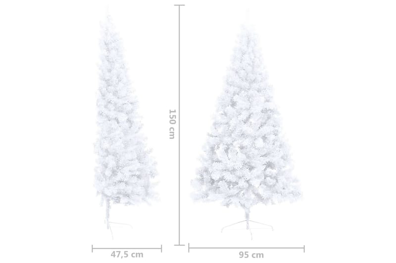 kunstigt halvt juletræ med juletræsfod 150 cm PVC hvid - Boligtilbehør - Julepynt & højtidsdekorationer - Juelpynt og juledekoration - Plastik juletræ