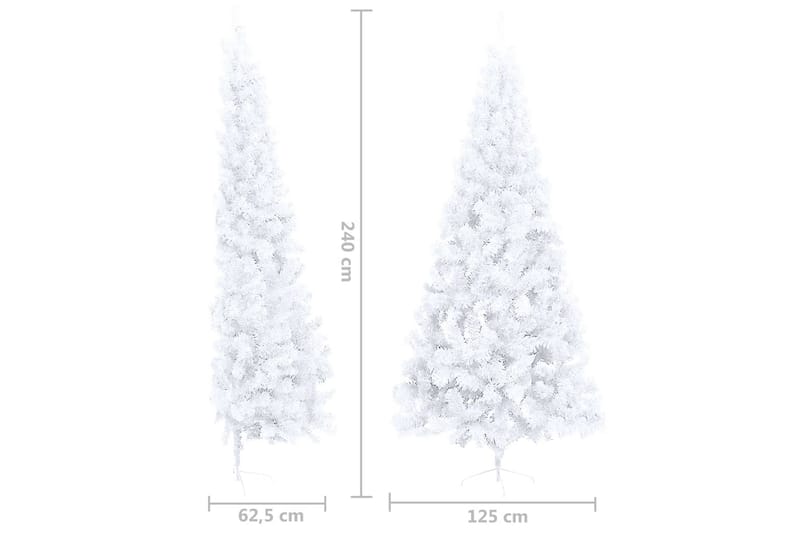 kunstigt halvt juletræ med juletræsfod 240 cm PVC hvid - Boligtilbehør - Julepynt & højtidsdekorationer - Juelpynt og juledekoration - Plastik juletræ