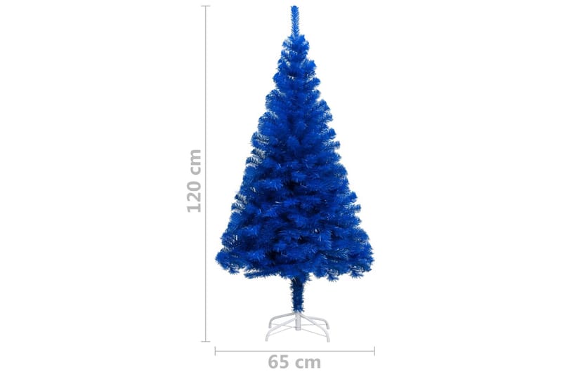 kunstigt juletræ med fod 120 cm PVC blå - Blå - Boligtilbehør - Julepynt & højtidsdekorationer - Juelpynt og juledekoration - Plastik juletræ