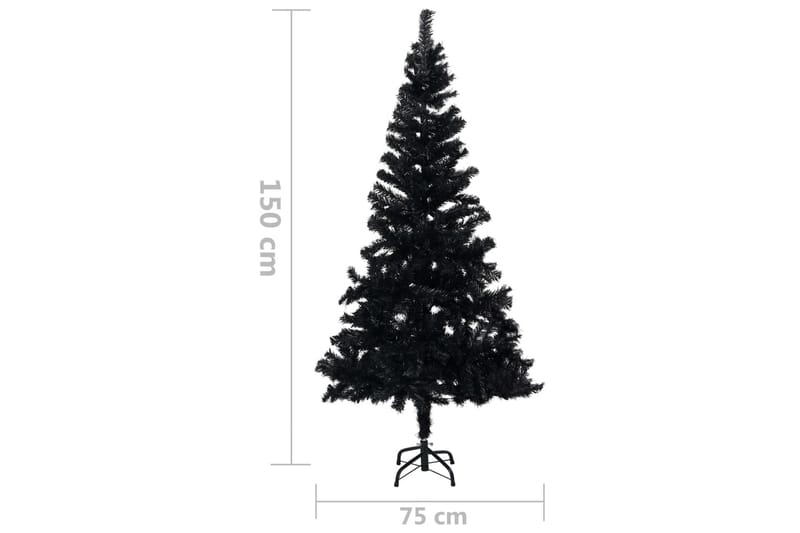 Kunstigt Juletræ Med Fod 150 cm Pvc Sort - Boligtilbehør - Julepynt & højtidsdekorationer - Juelpynt og juledekoration - Plastik juletræ