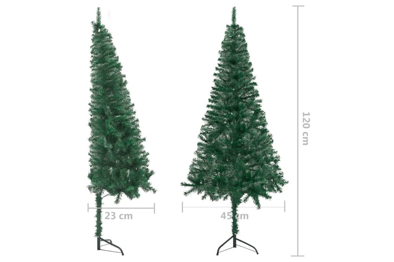 kunstigt juletræ til hjørne 120 cm PVC grøn - Grøn - Boligtilbehør - Julepynt & højtidsdekorationer - Juelpynt og juledekoration - Plastik juletræ