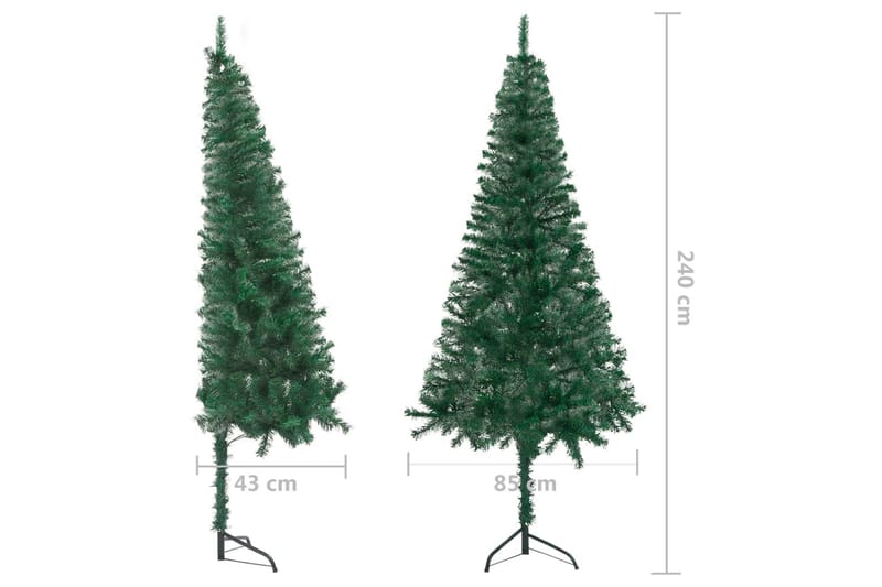 kunstigt juletræ til hjørne 240 cm PVC grøn - Grøn - Boligtilbehør - Julepynt & højtidsdekorationer - Juelpynt og juledekoration - Plastik juletræ