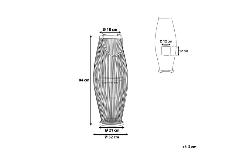 Tahiti Lanterne 32 cm - Træ / natur - Boligtilbehør - Lys & dufte - Lysestager & lanterner