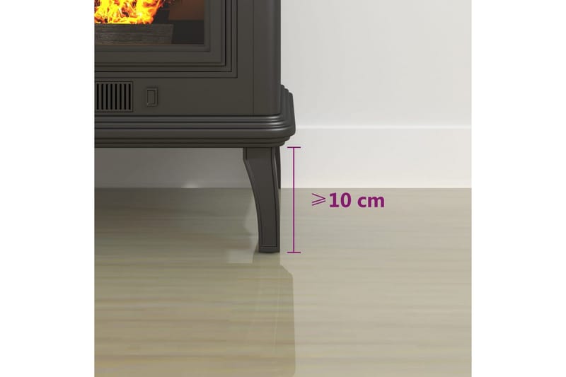 beBasic glasplade til pejs 800x500 mm halvrund - Brændeovnsgitter - Pejsetilbehør