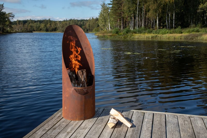 Bastian Ildsted 37 cm - Rød - Boligtilbehør - Pejse - Udendørspejs & ildsted