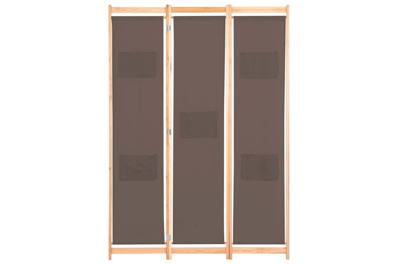 3-Panels Rumdeler 120 X 170 X 4 Cm Stof Brun - Brun - Skærmvæg - Rumdelere